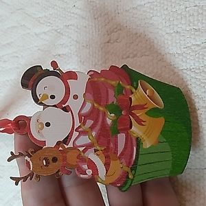 Bucherry Cupcake Snowman, Santa & Reindeer Christmas Ornament Wooden